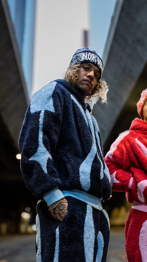 Blue Sherpa Fleece Sweatpants