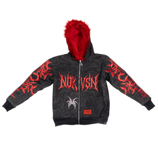 Denim Spider Hooded Jacket
