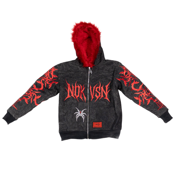 Denim Spider Hooded Jacket