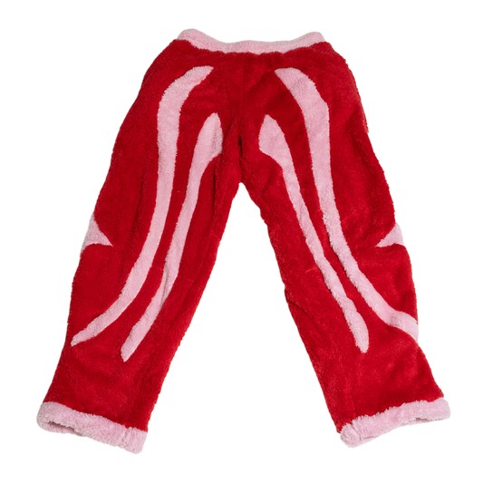 Red Sherpa Fleece Sweatpants