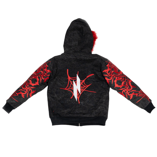 Denim Spider Hooded Jacket