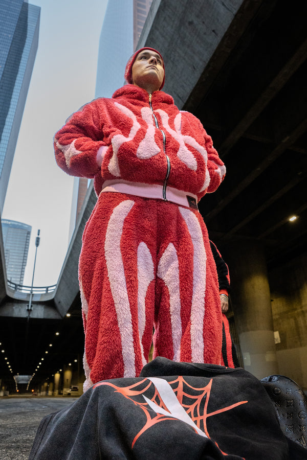 Red Sherpa Fleece Sweatpants