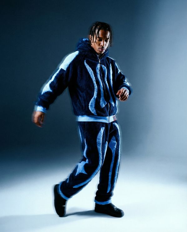 Blue Sherpa Fleece Sweatpants