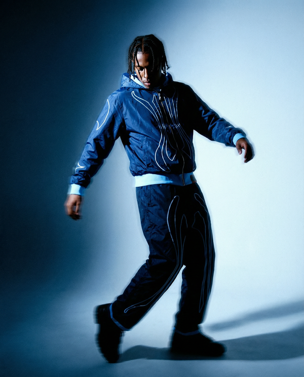 Blue Windbreaker Pants